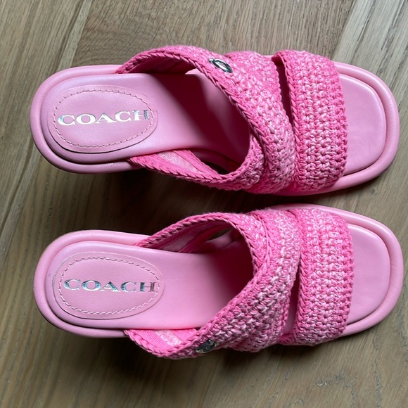 COACH Quintin Leather Slip-on Sandals Size 6.5 and 8, NWOT - Picture 2 of 13